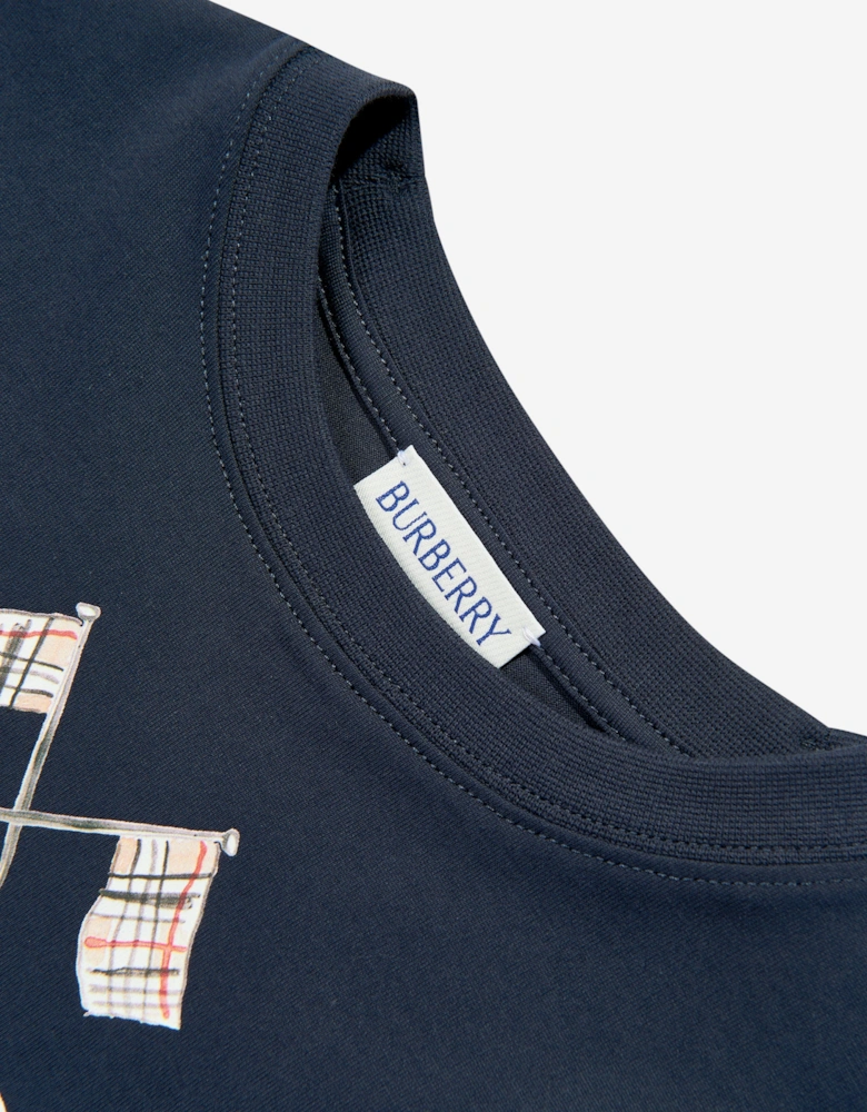 Boys Cedar Flag Icon T-Shirt in Navy