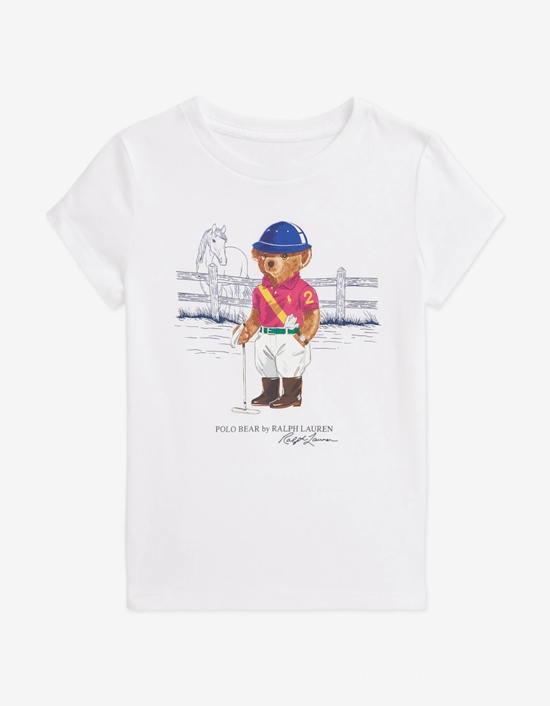 Girls Polo Bear T-Shirt in White