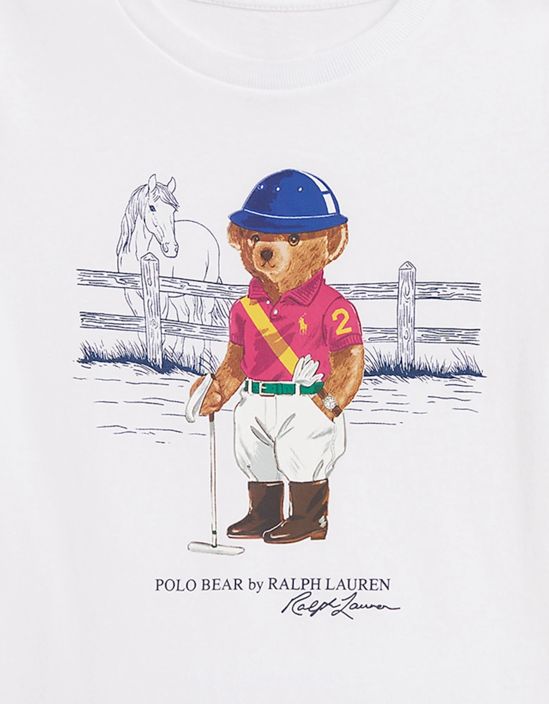 Girls Polo Bear T-Shirt in White