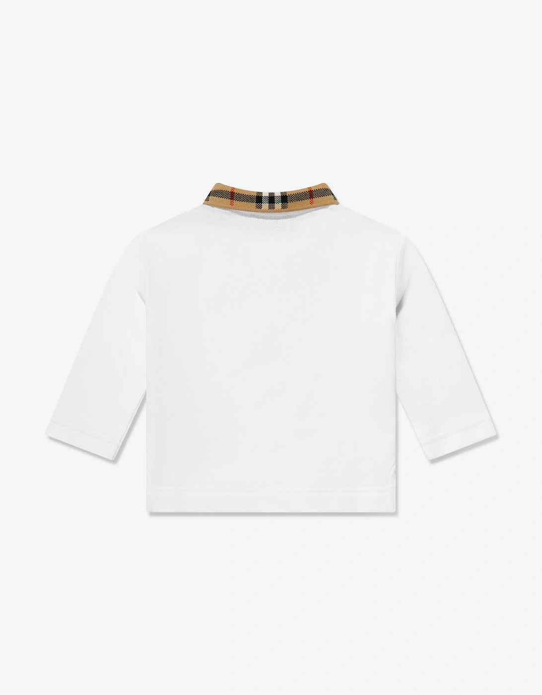 Baby Boys Mini Johane Long Sleeve Polo Shirt in White