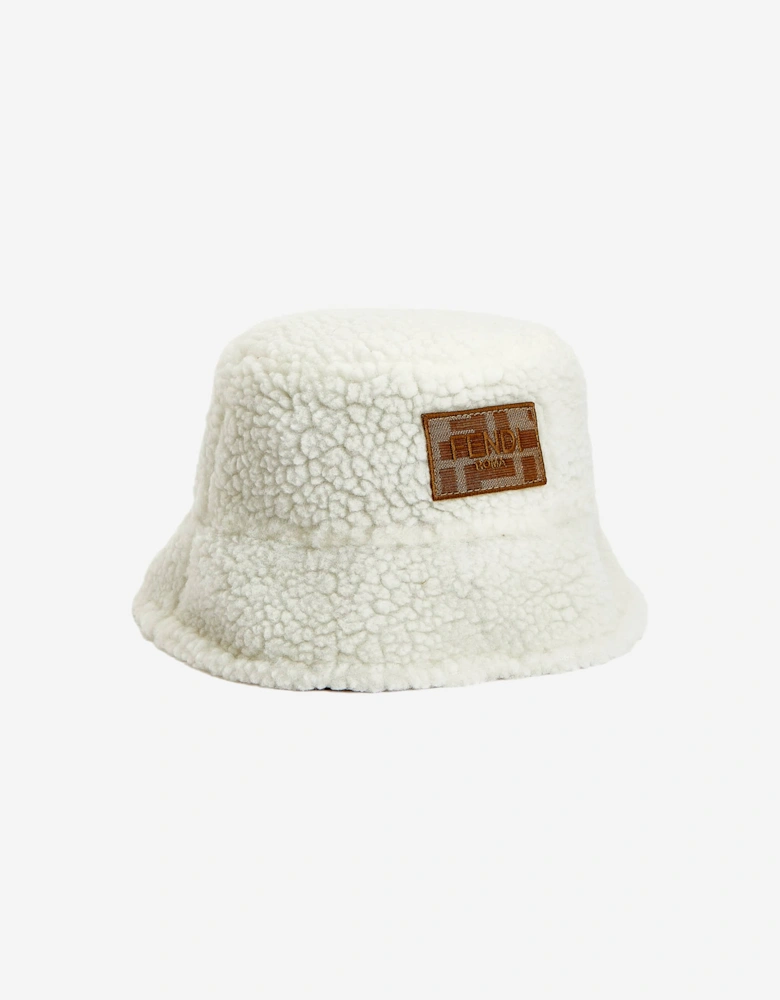 Kids Reversible Roma Bucket Hat in White