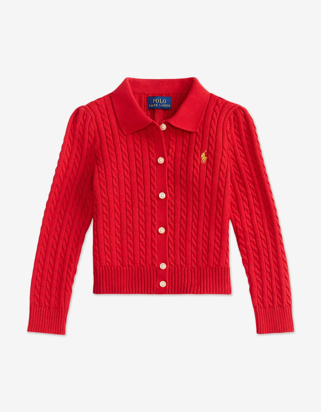 Girls Mini Cable Knit Skirt Set in Red