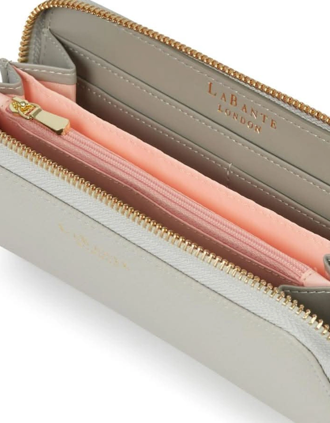 Serene Grey Vegan Zip Around Wallet