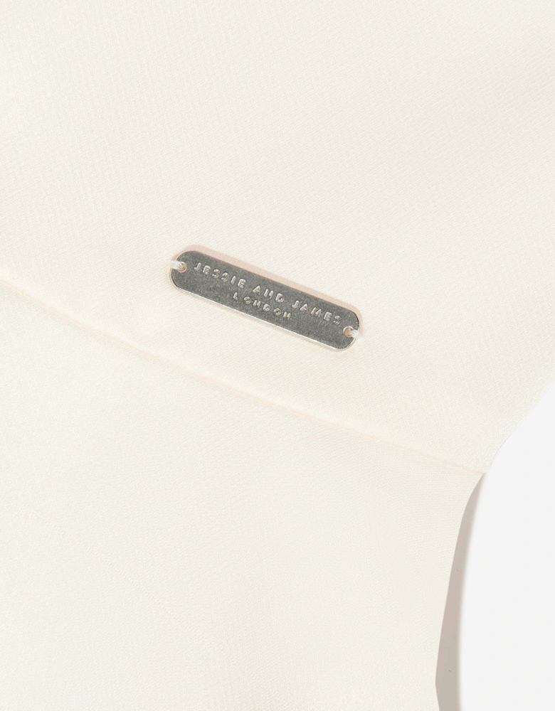 Girls Satin Butterfly Dress in Ivory