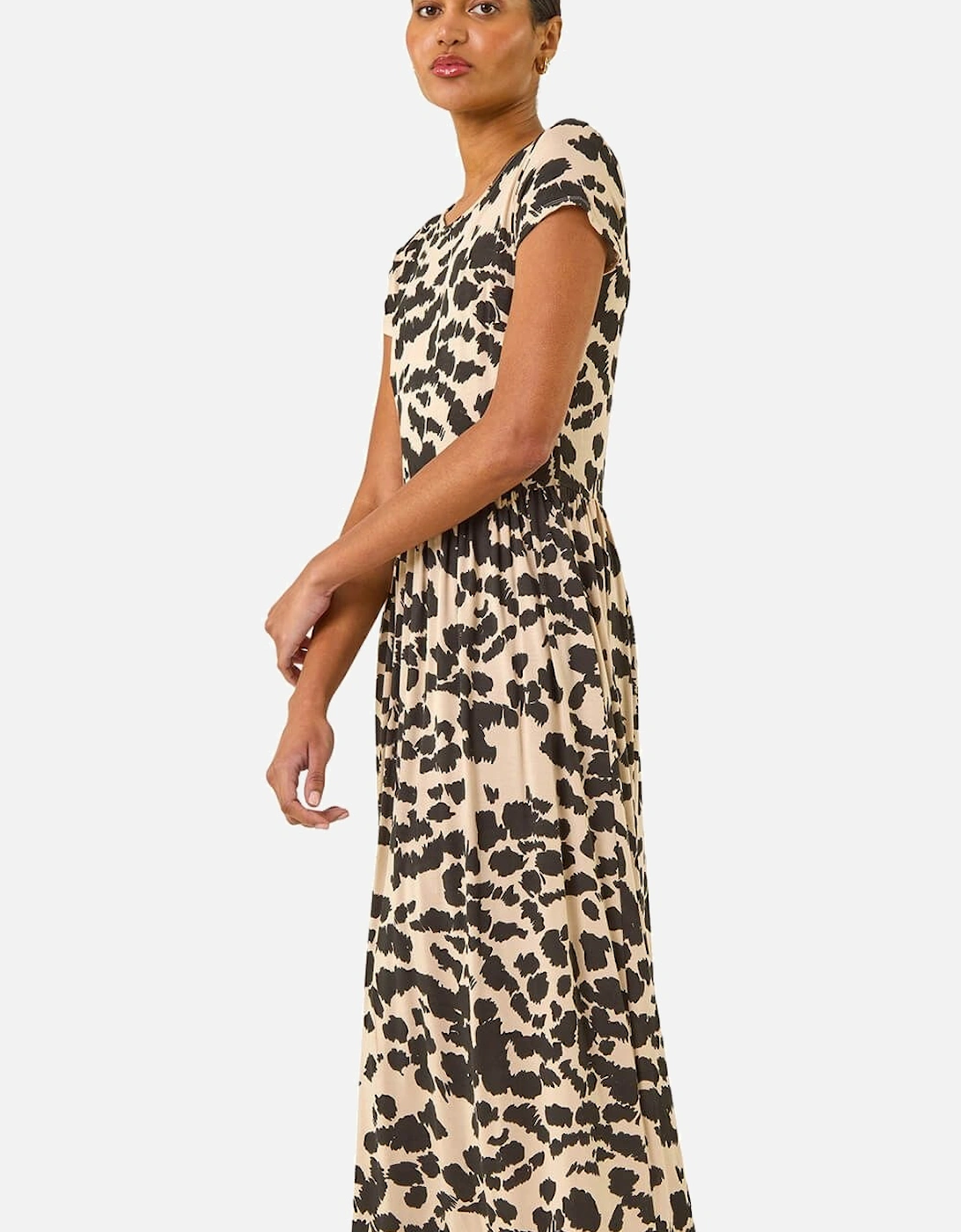Abstract Print Stretch Midi Dress, 2 of 1