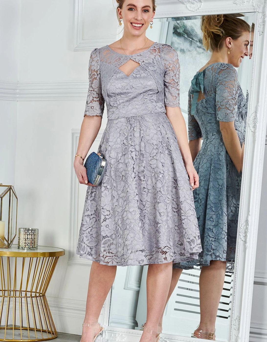 Fit And Flare Lace Midi Dress, 2 of 1