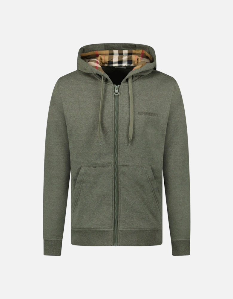 'Hove' Check Hoodie Khaki
