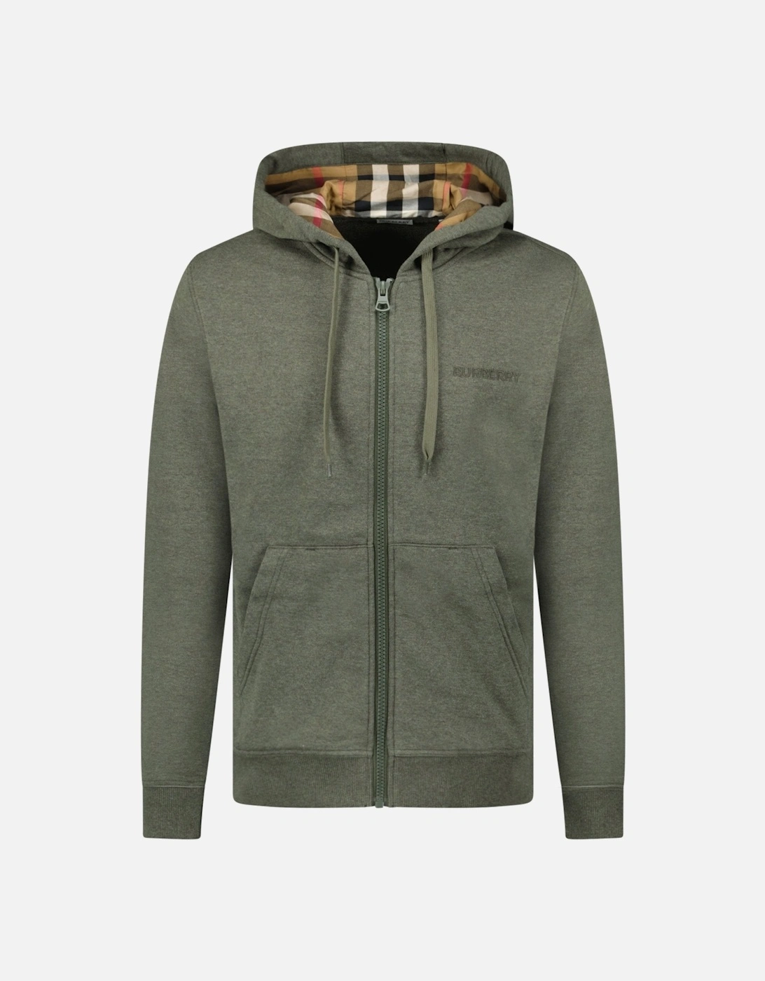 Burberry Men's Burberry 'Hove' Check Hoodie Khaki - Green