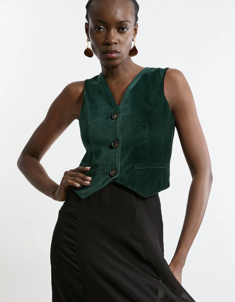 Velvet Grosgrain Tailored Waist Coat