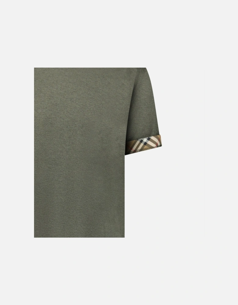 'Ellison' Organic Cotton Check Sleeve Dark Green