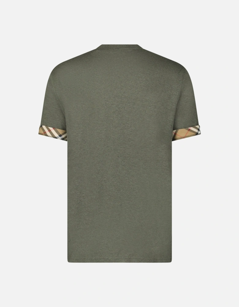 'Ellison' Organic Cotton Check Sleeve Dark Green