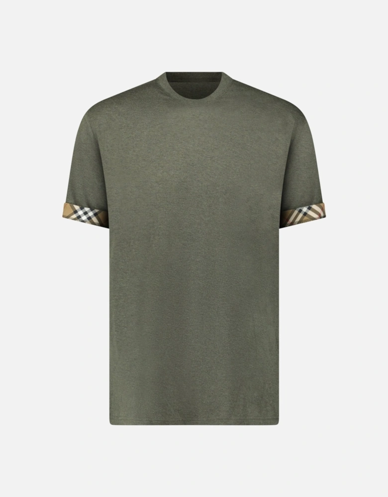 'Ellison' Organic Cotton Check Sleeve Dark Green