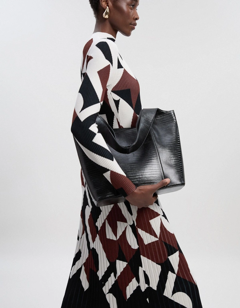 Petite Geo Jacquard Knit Maxi Dress