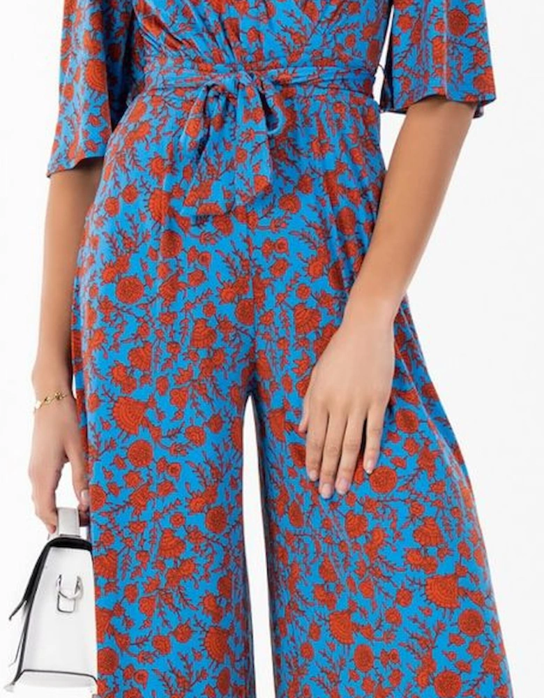 Cara Wrap Front Jersey Jumpsuit