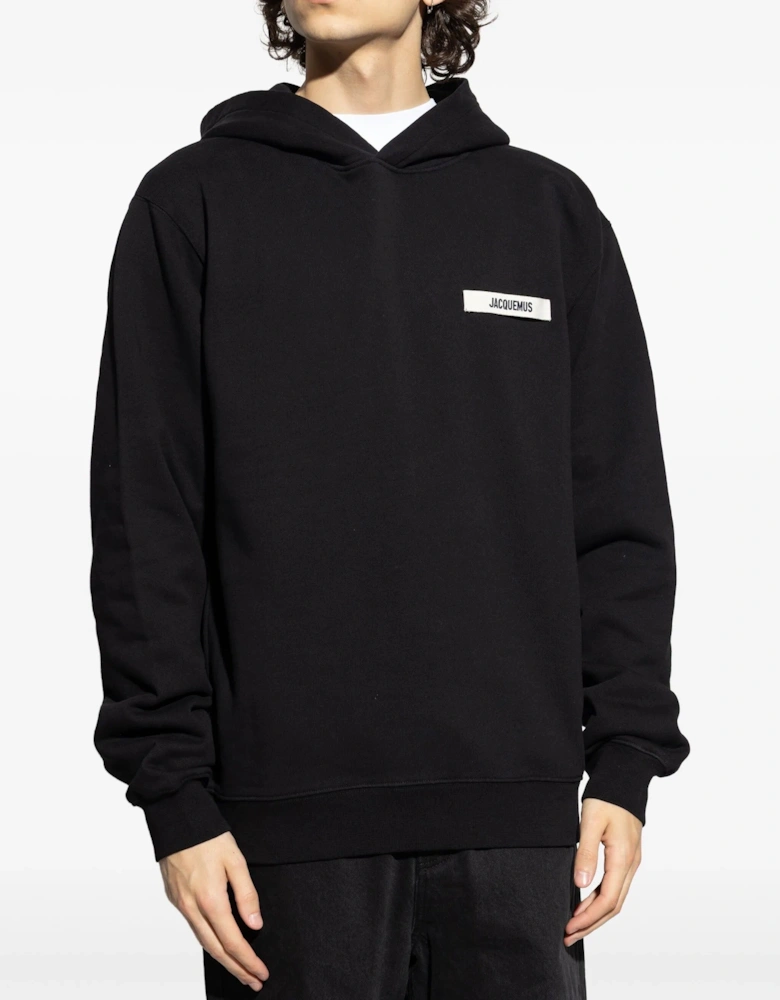 Gros Grain Hooded Sweatshirt Black