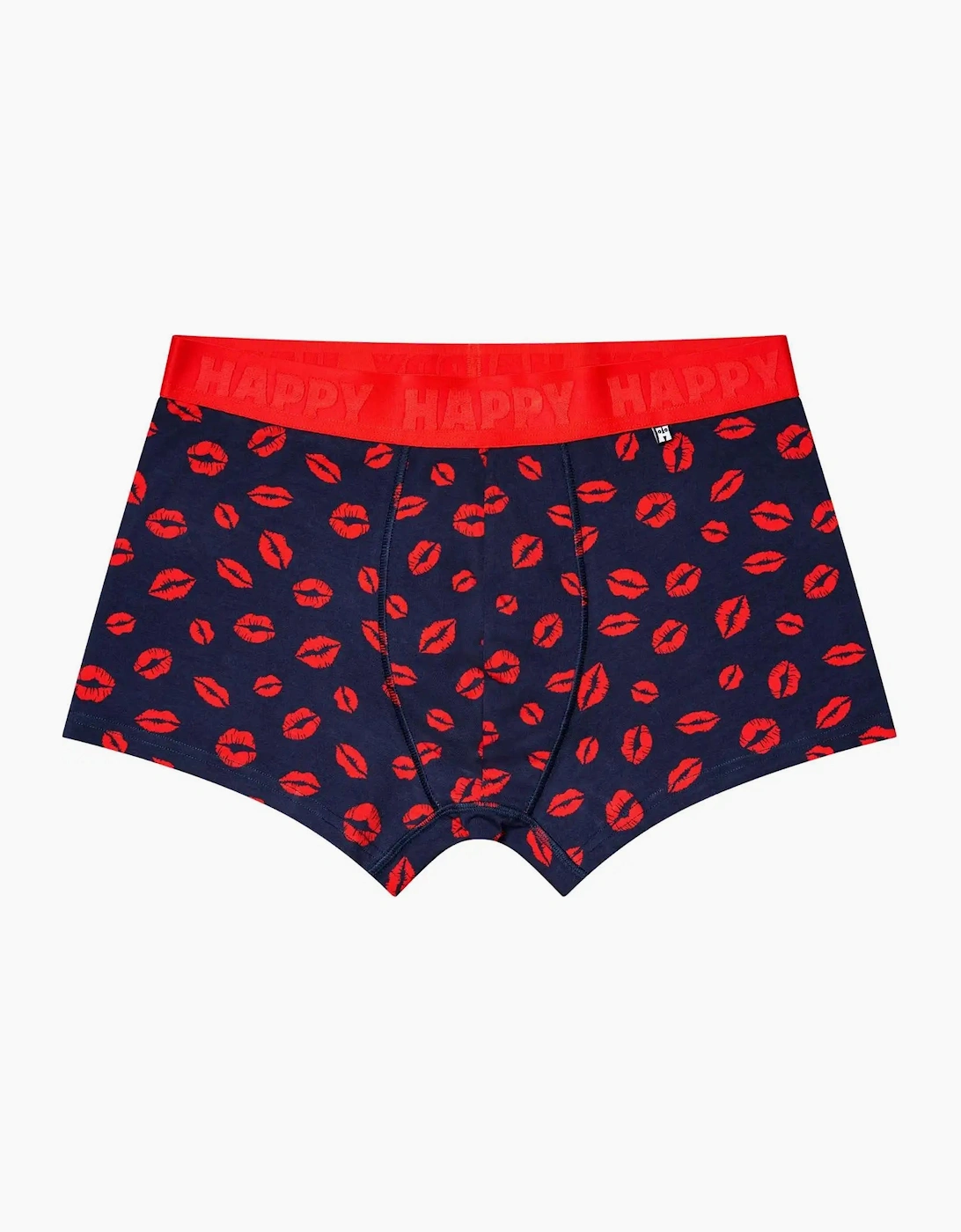 Happy Socks Men's Red Kisses Boxer Trunk, Navy - Size: 33/32/32