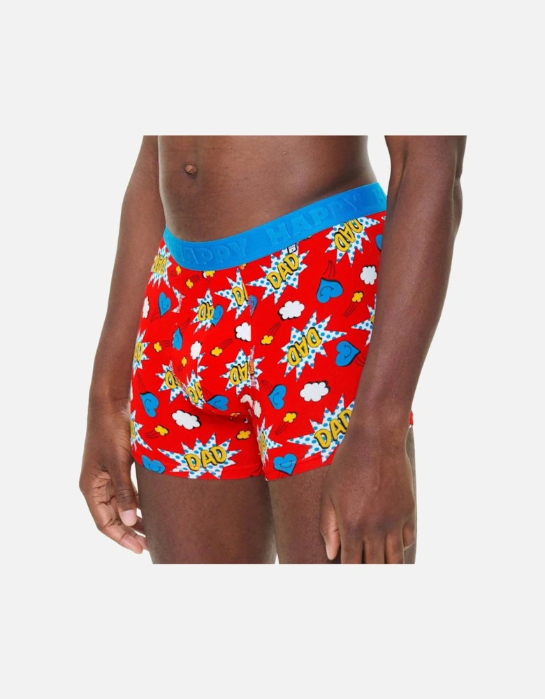 2-Pack Super Dad Boxer Trunks Gift Box, Blue/Red