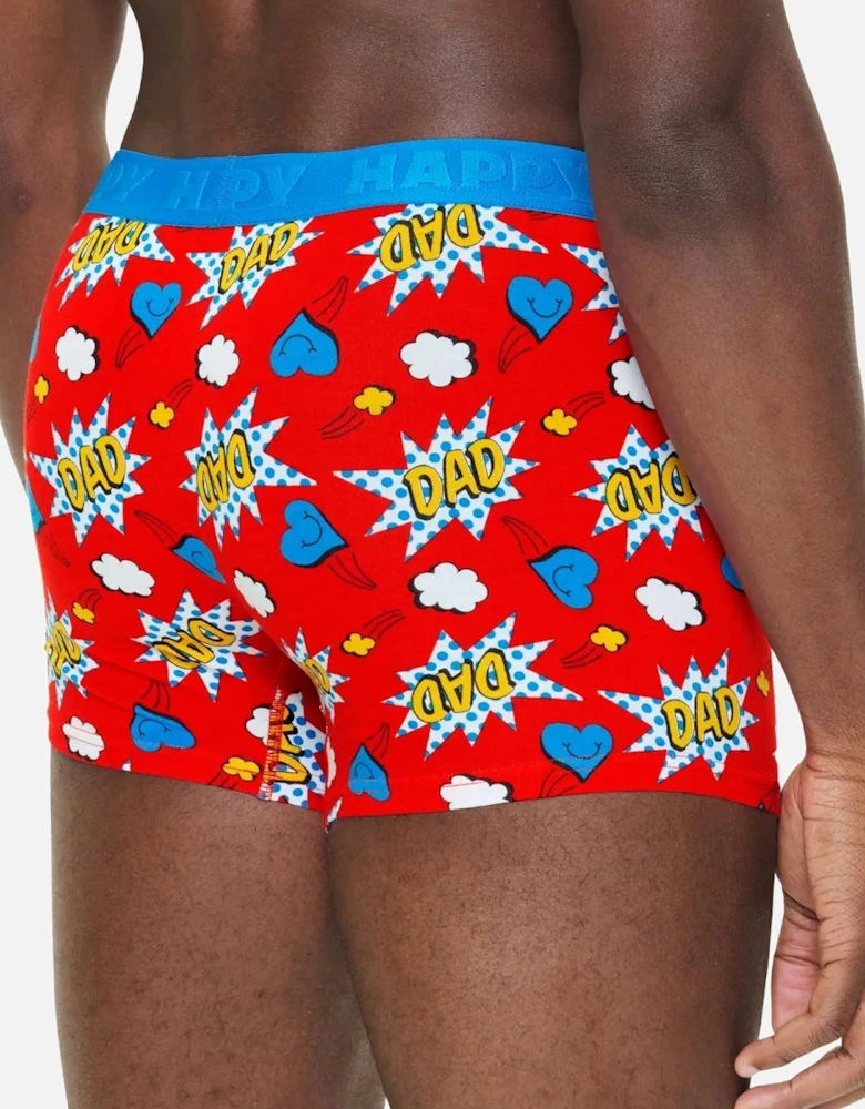 2-Pack Super Dad Boxer Trunks Gift Box, Blue/Red