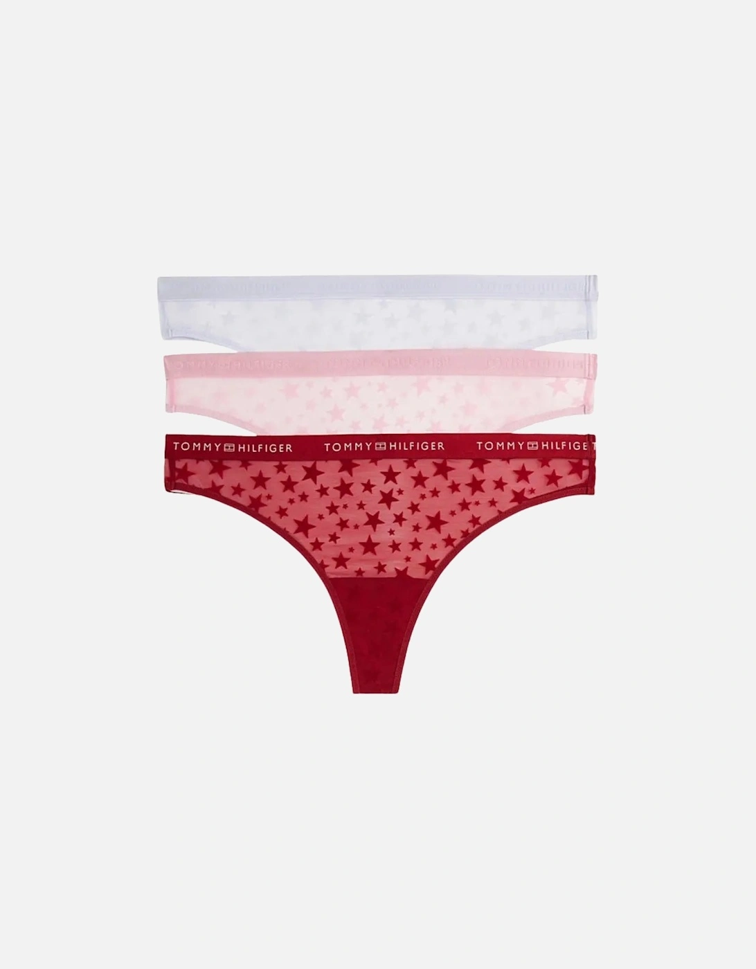 3-Pack Mesh Stars Thongs Gift Set, Silver/Red/Pink, 8 of 7