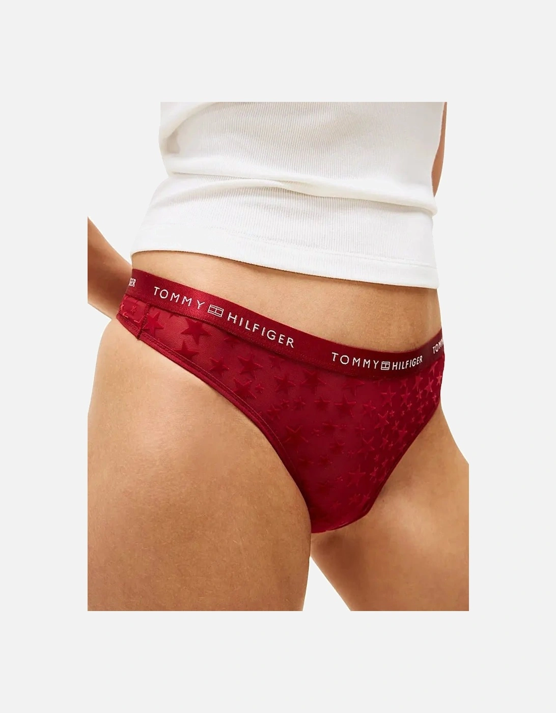 3-Pack Mesh Stars Thongs Gift Set, Silver/Red/Pink
