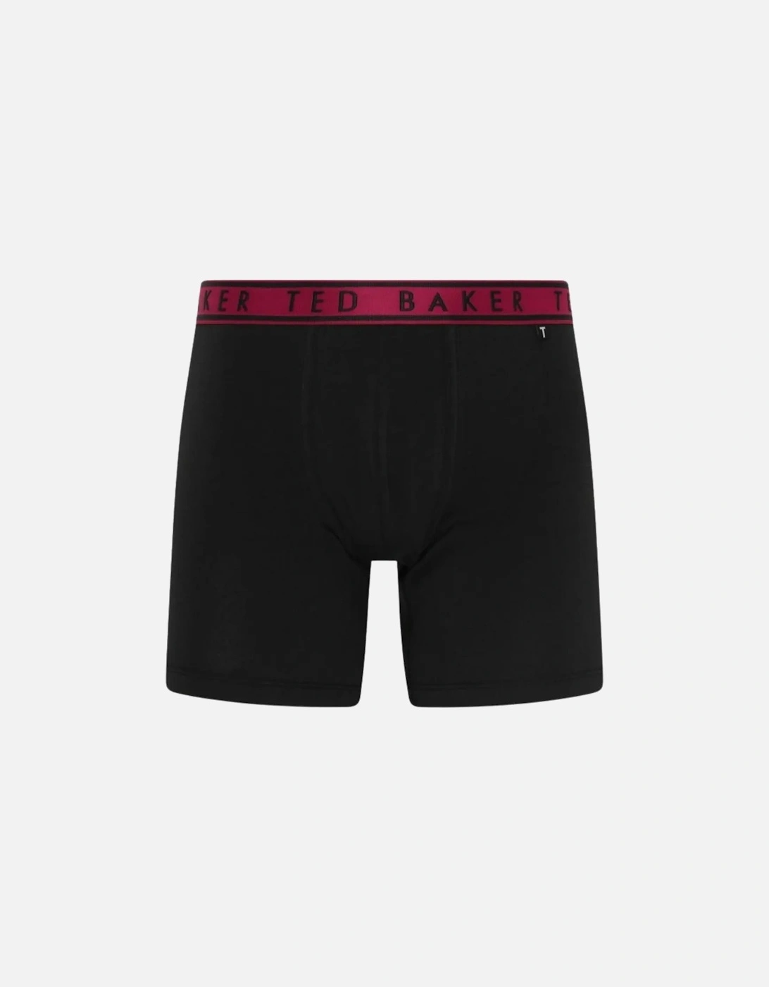 3-Pack Contrast Waistband Boxer Briefs, Black w/ blue/pool/burgundy