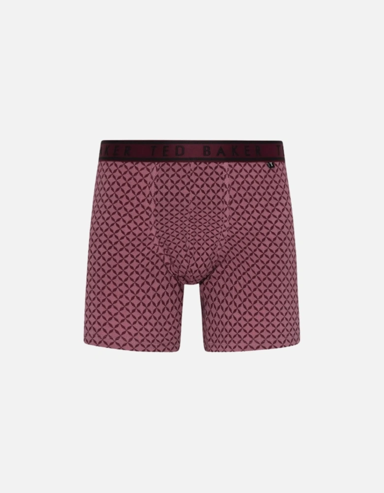 3-Pack Geo Print Boxer Briefs, Black/Claret