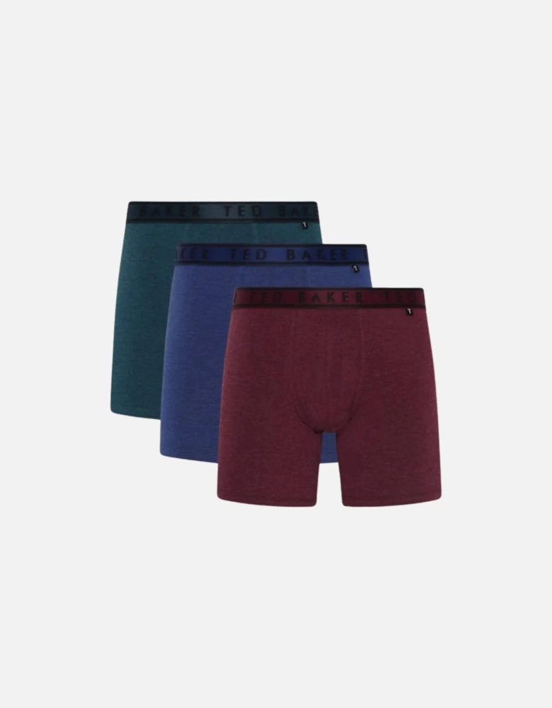 3-Pack Coloured Boxer Briefs, Blue/Pool/Burgundy