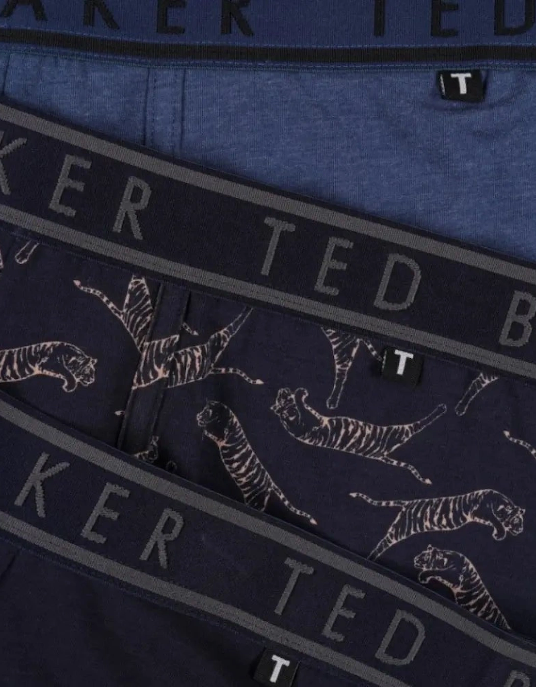 3-Pack Tigers Print Boxer Briefs, Denim/Navy