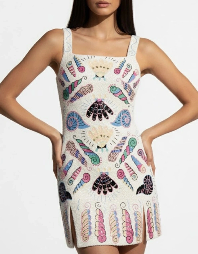 x Zandra Rhodes Dream Shell Mini Dress White