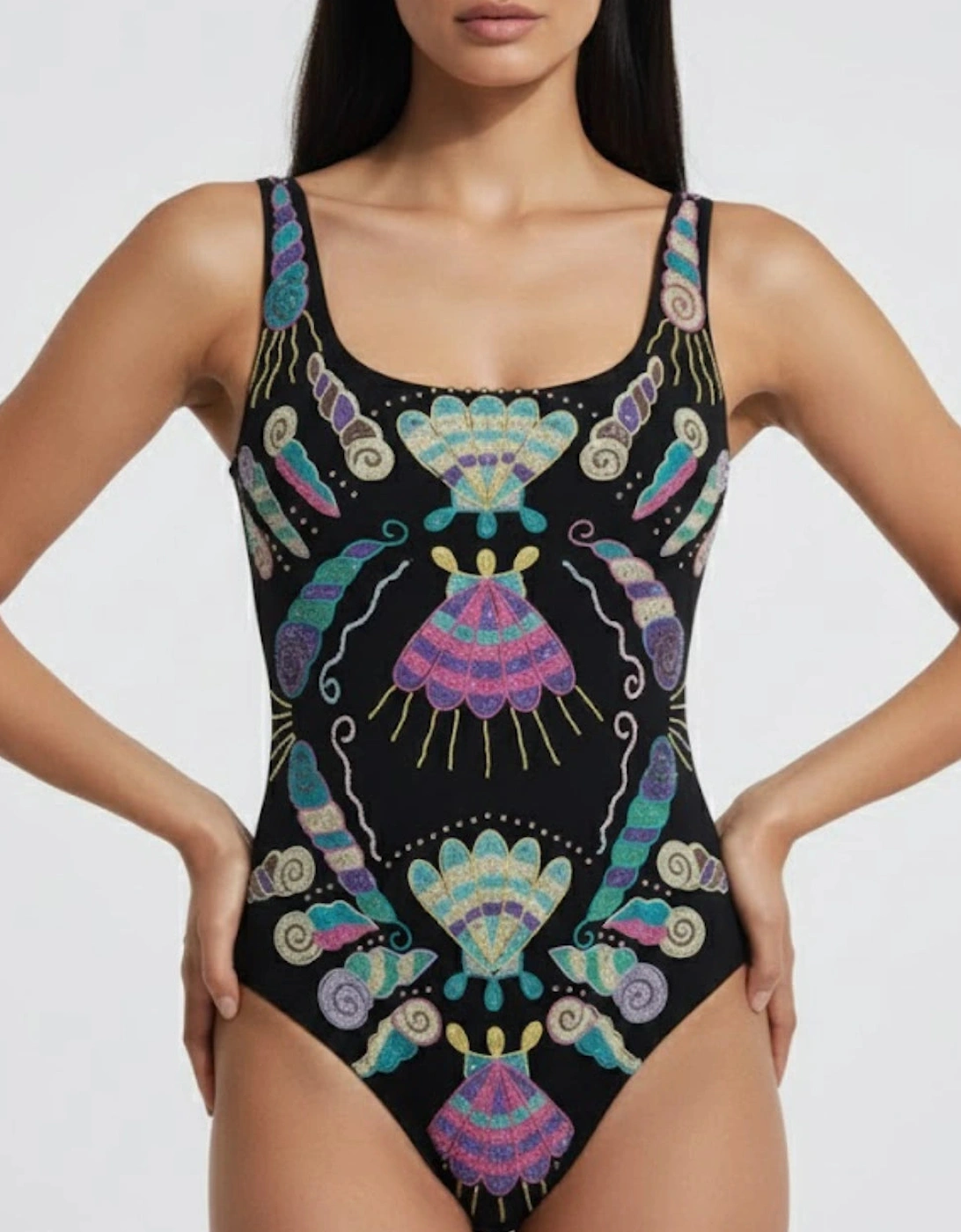 x Zandra Rhodes Dreamy Dreamy One Piece Shell Swimsuit, 12 of 11