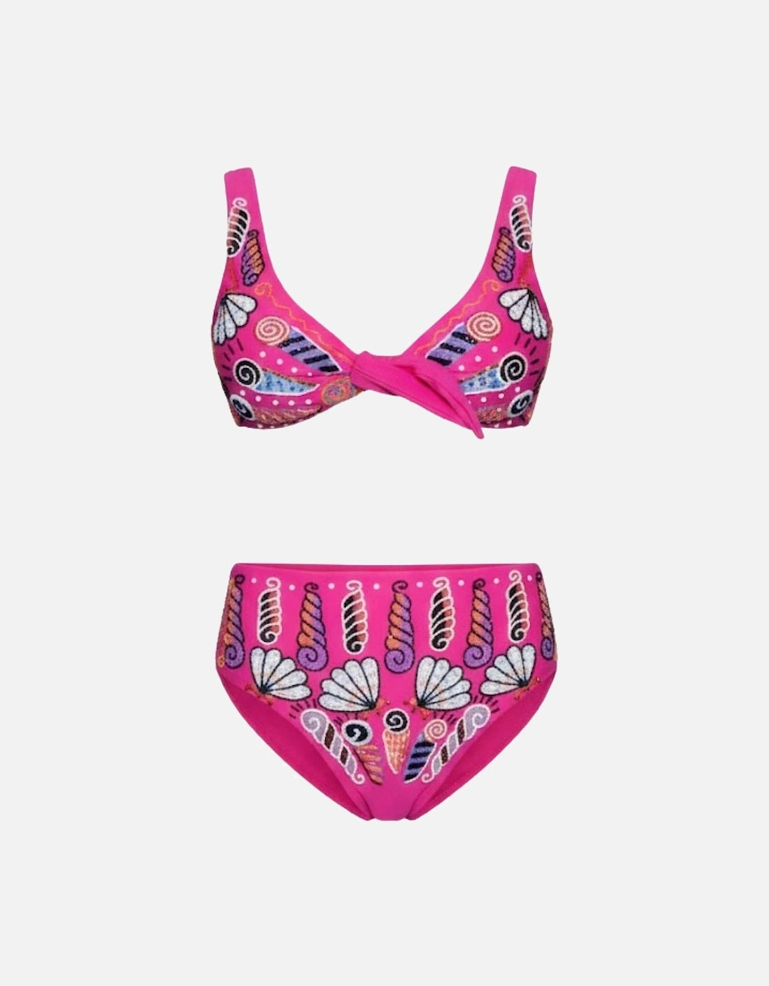 x Zandra Rhodes Nebula Shell Bikini Top - Fuchsia