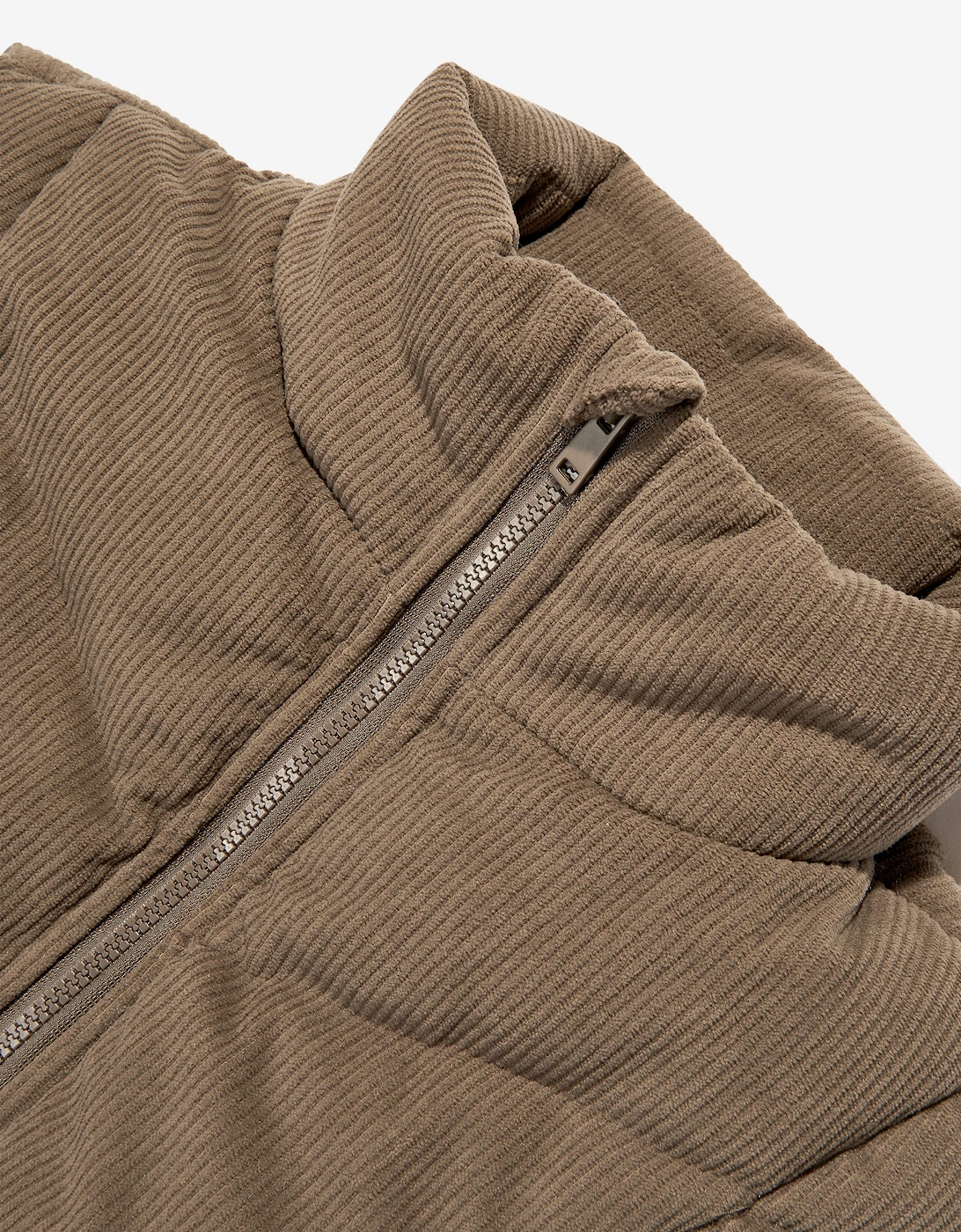 Girls Padded Velour Gilet in Brown