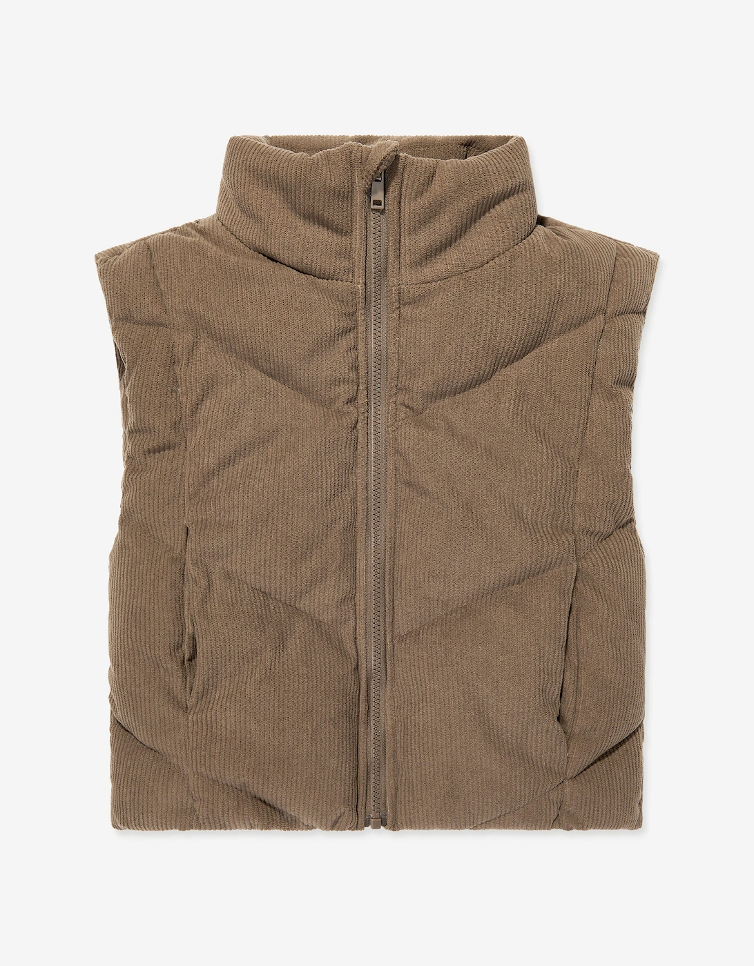 Girls Padded Velour Gilet in Brown, 6 of 5