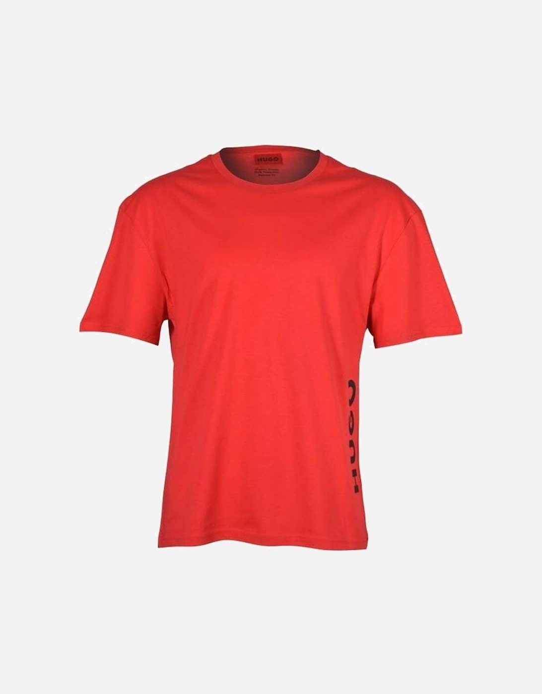 HUGO Side Logo Relaxed-Fit Beach T-Shirt, Red, 4 of 3