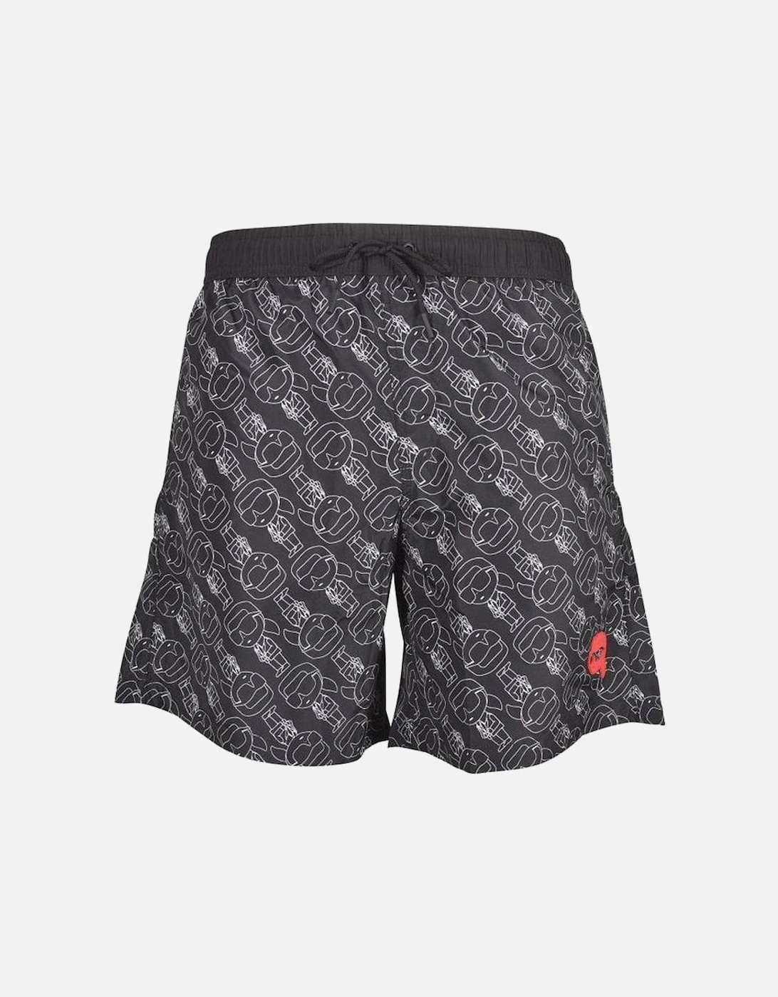 Ikonic 2.0 Print Swim Shorts, Black, 6 of 5