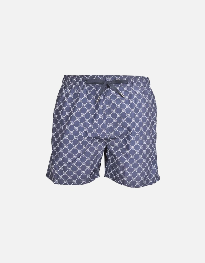 Cornflower Print Swim Shorts, Navy