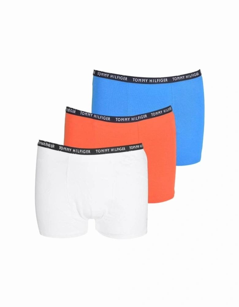 3-Pack Essentials Logo Boys Boxer Trunks, Blue/White/Orange