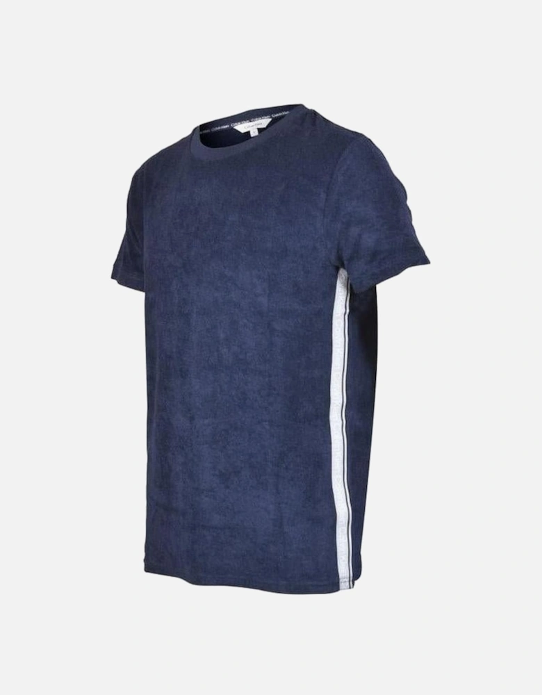 Logo Tape Towelling T-Shirt, Navy