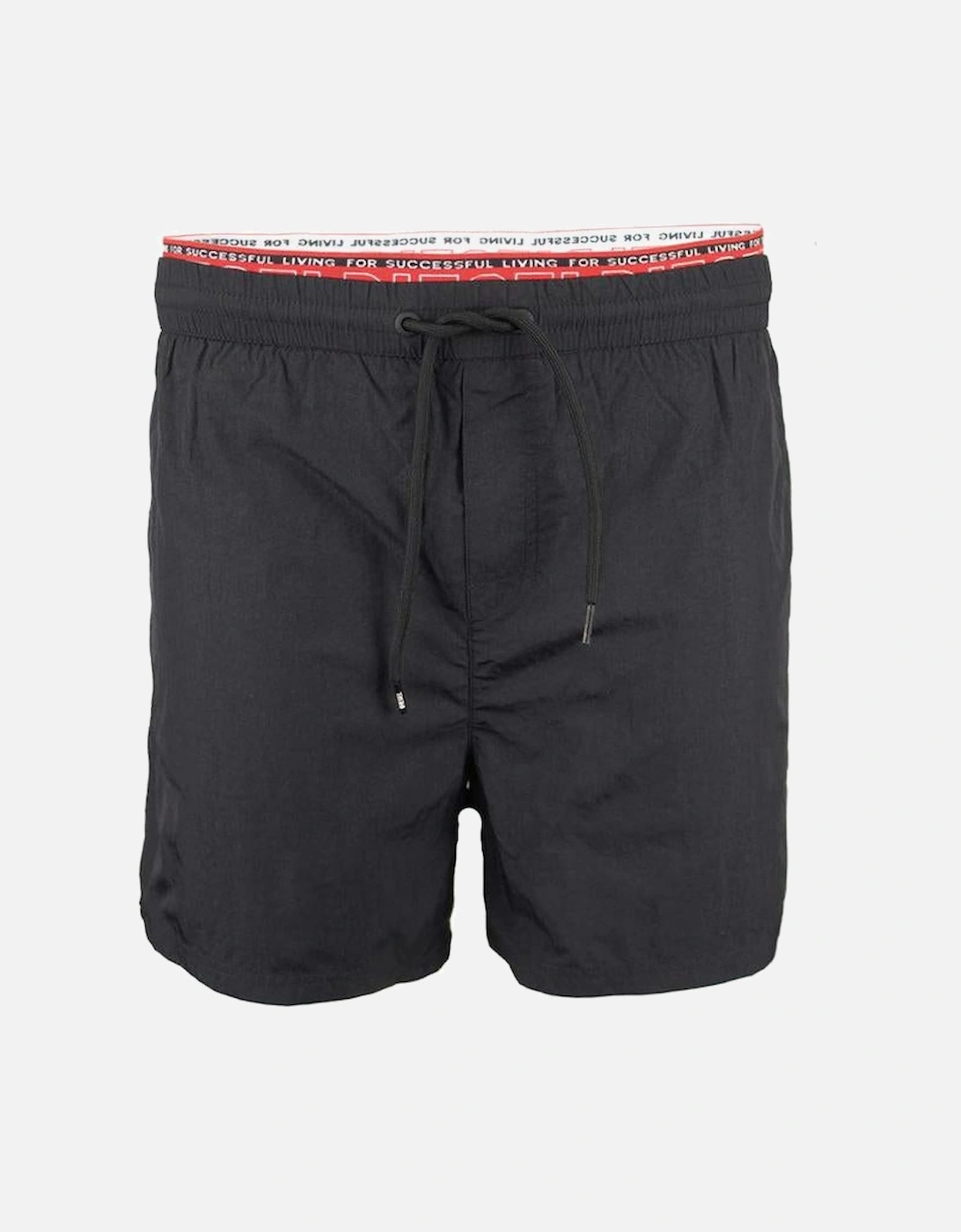 "For Successful Living" Double Waistband Swim Shorts, Black, 4 of 3