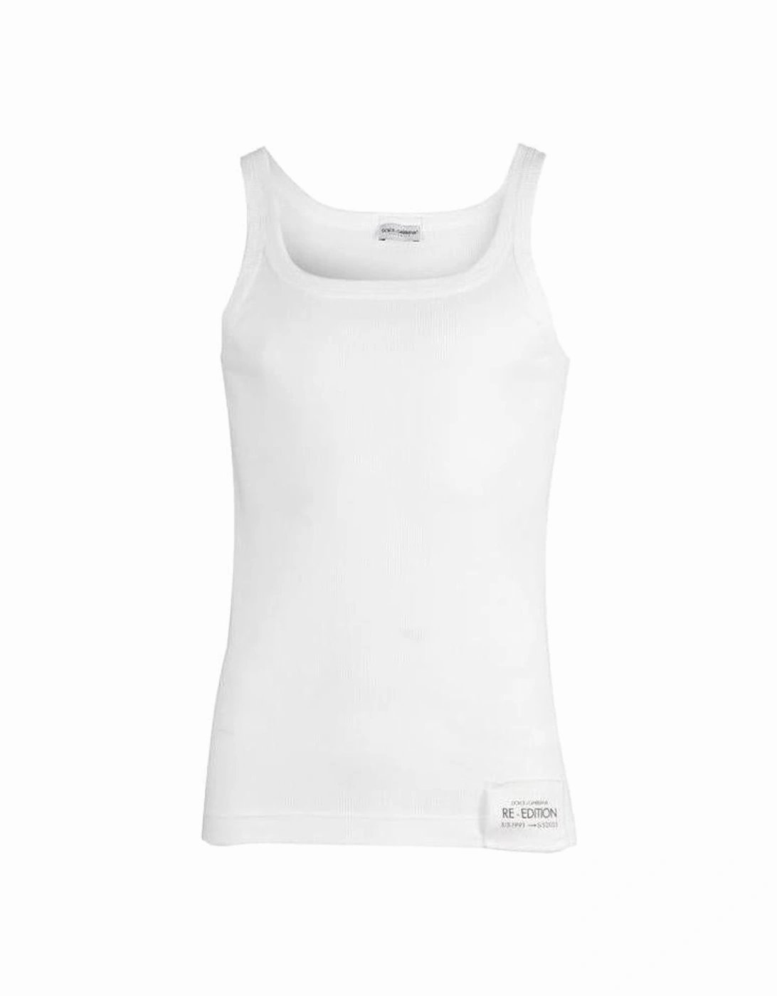 Re-Edition Label Ribbed Tank Top Vest, White, 4 of 3
