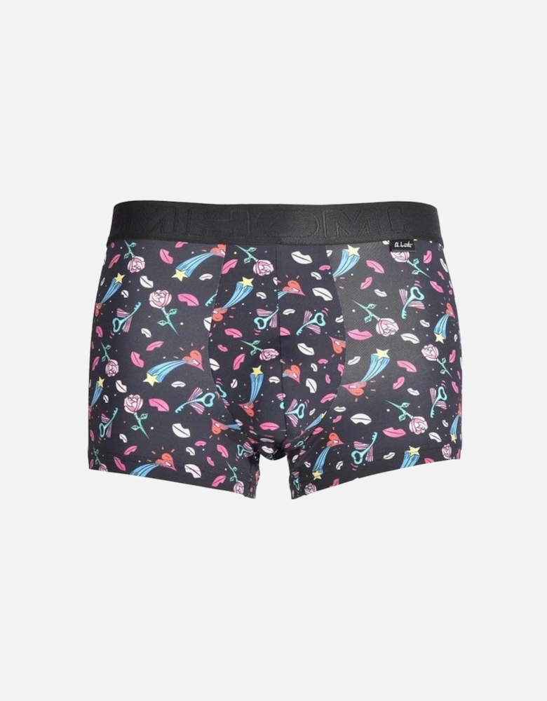 Amour Print Boxer Trunk, Black