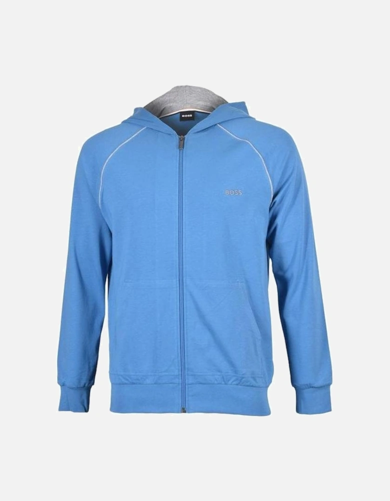 BOSS Mix & Match Zip-Thru Loungewear Hooded Jacket, Medium Blue