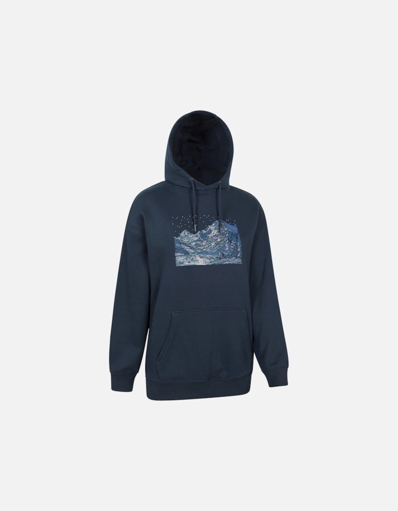 Womens/Ladies Nightscape Relaxed Fit Hoodie