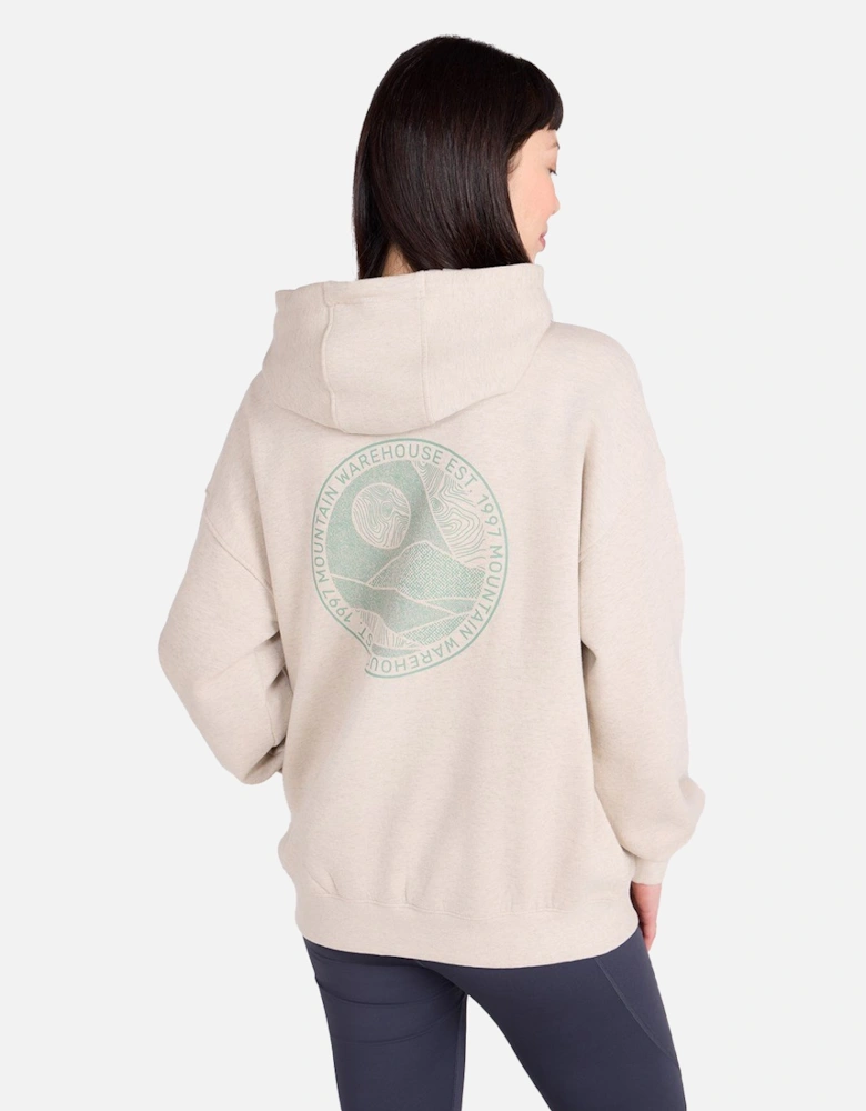 Womens/Ladies Mountain Collage Relaxed Fit Hoodie