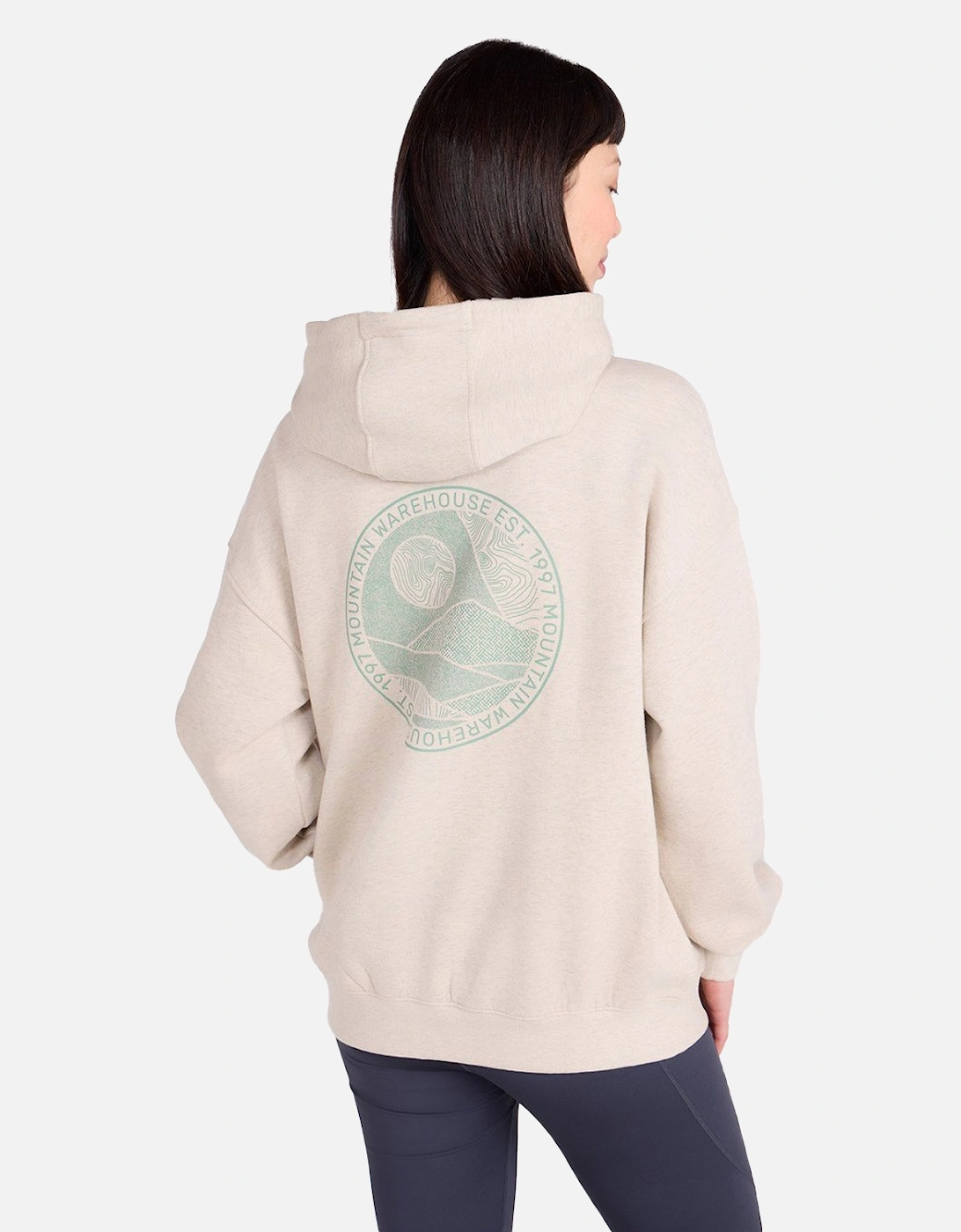 Womens/Ladies Mountain Collage Relaxed Fit Hoodie