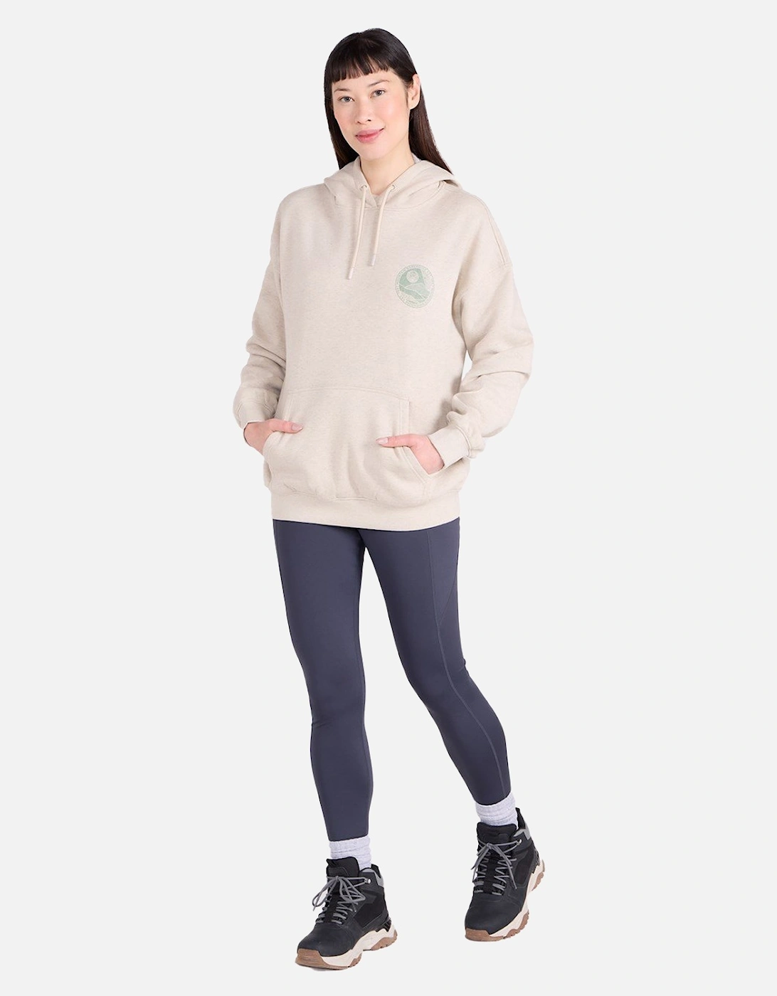 Womens/Ladies Mountain Collage Relaxed Fit Hoodie