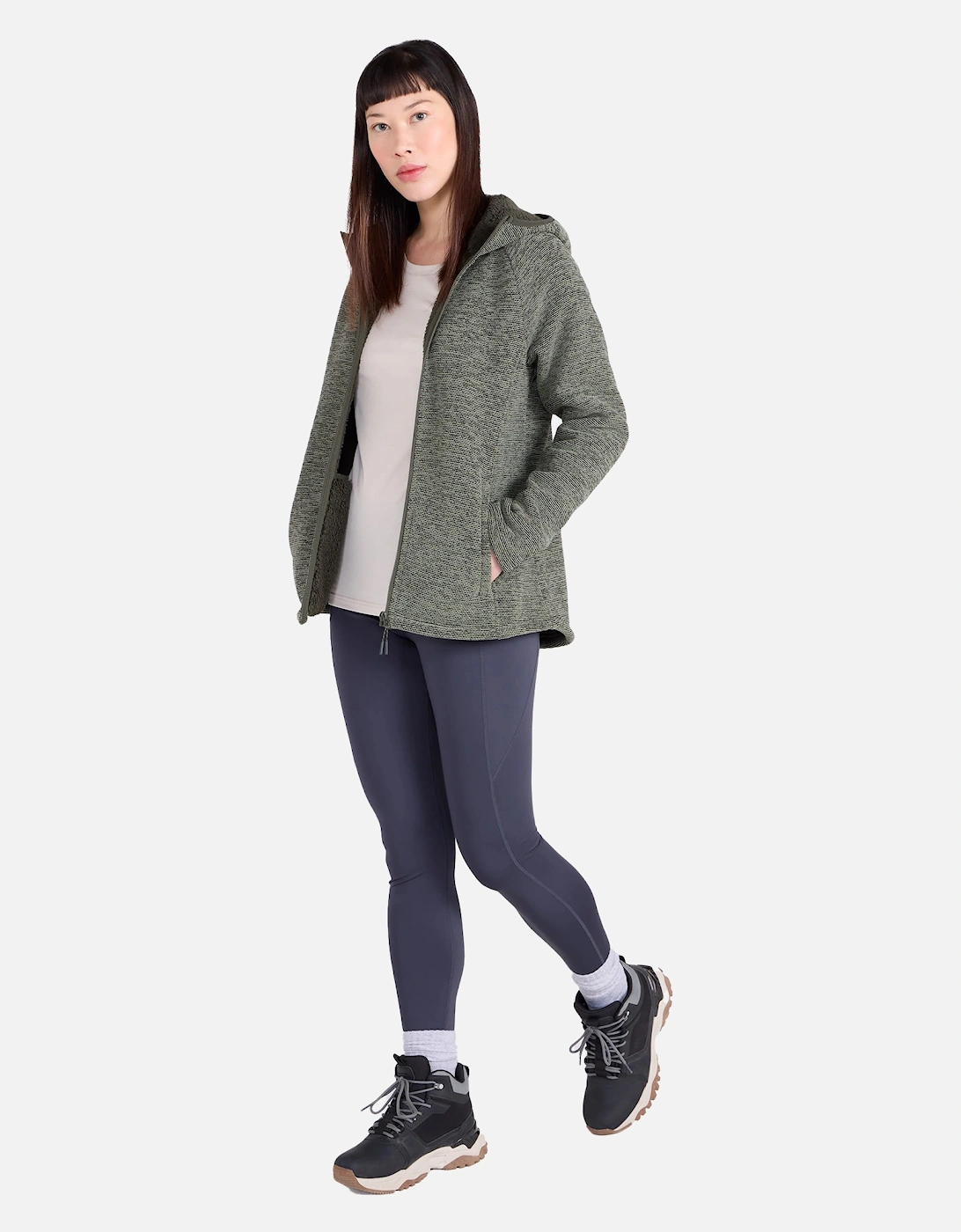 Womens/Ladies Hayfield Melange Faux Fur Lined Fleece Top