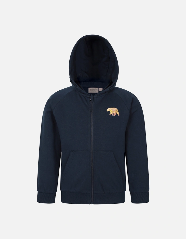 Childrens/Kids Walking Bear Full Zip Drawstring Hoodie