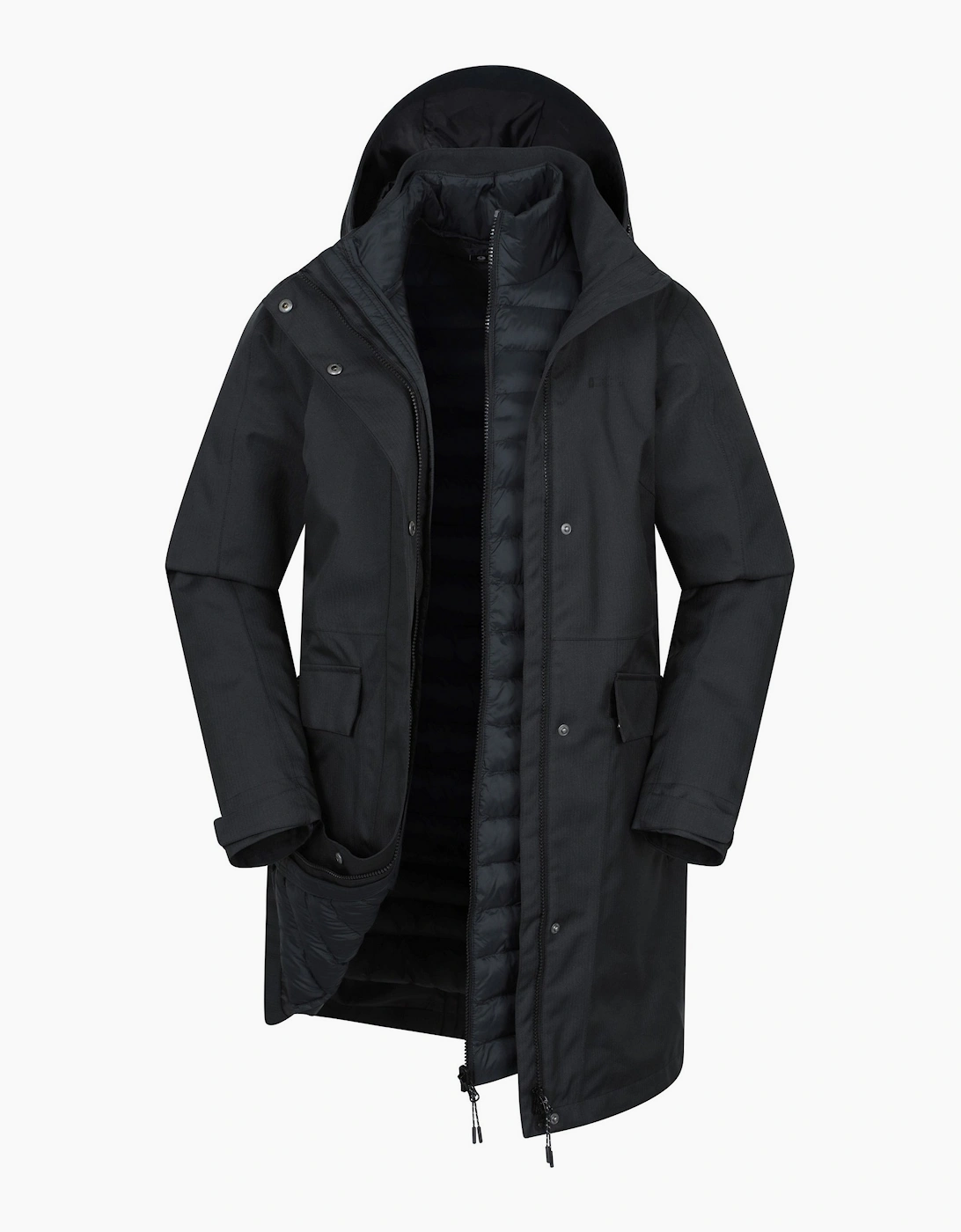 Women's Mountain Warehouse Womens/Ladies Rain On 3 in 1 Waterproof Jacket - Black - Size: 14