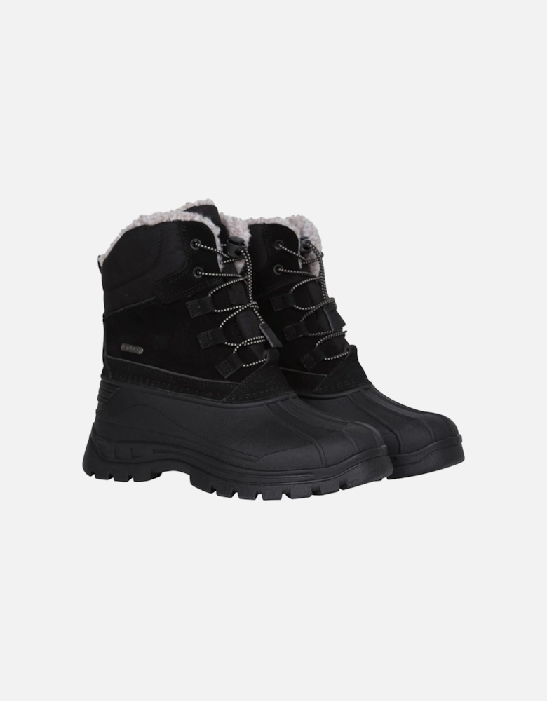 Childrens/Kids Leather Waterproof Borg Lined Snow Boots